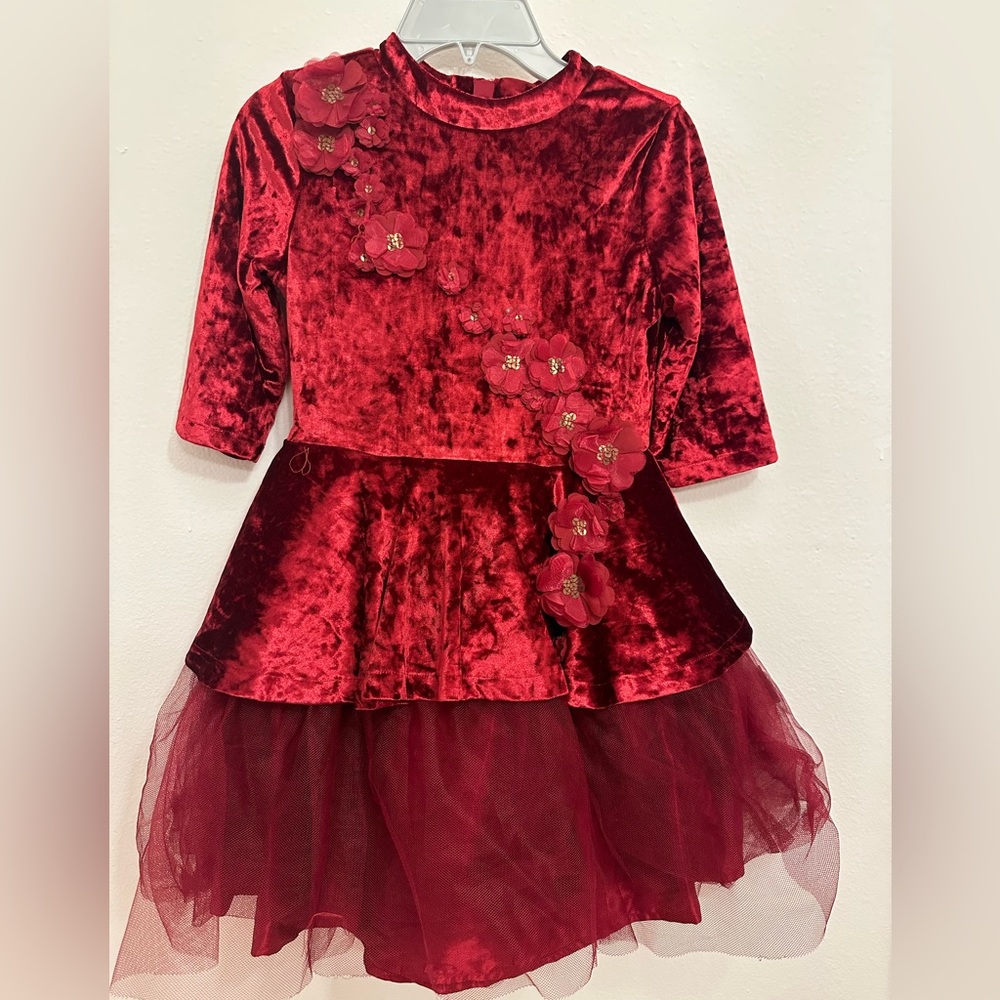 Disney Belle dress size 7/8 red velvet dress